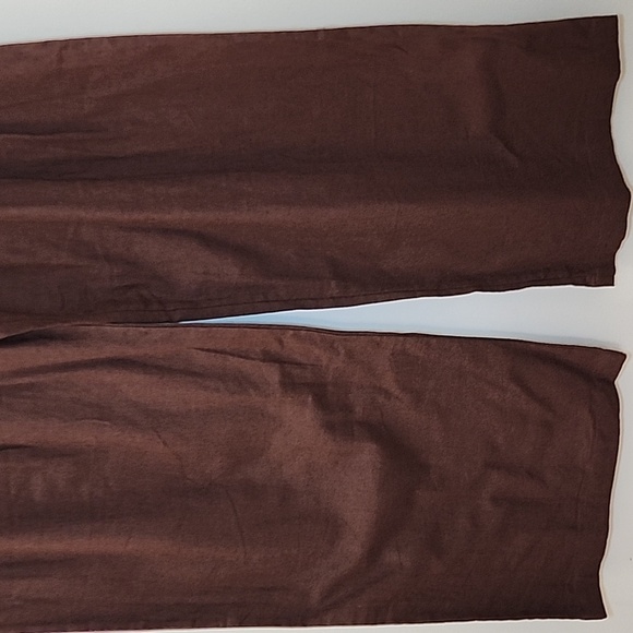 NWT Abercrombie&Fitch 53% Linen Pleated Wide Leg Pants Chocolote Brown Sz M - Picture 6 of 16